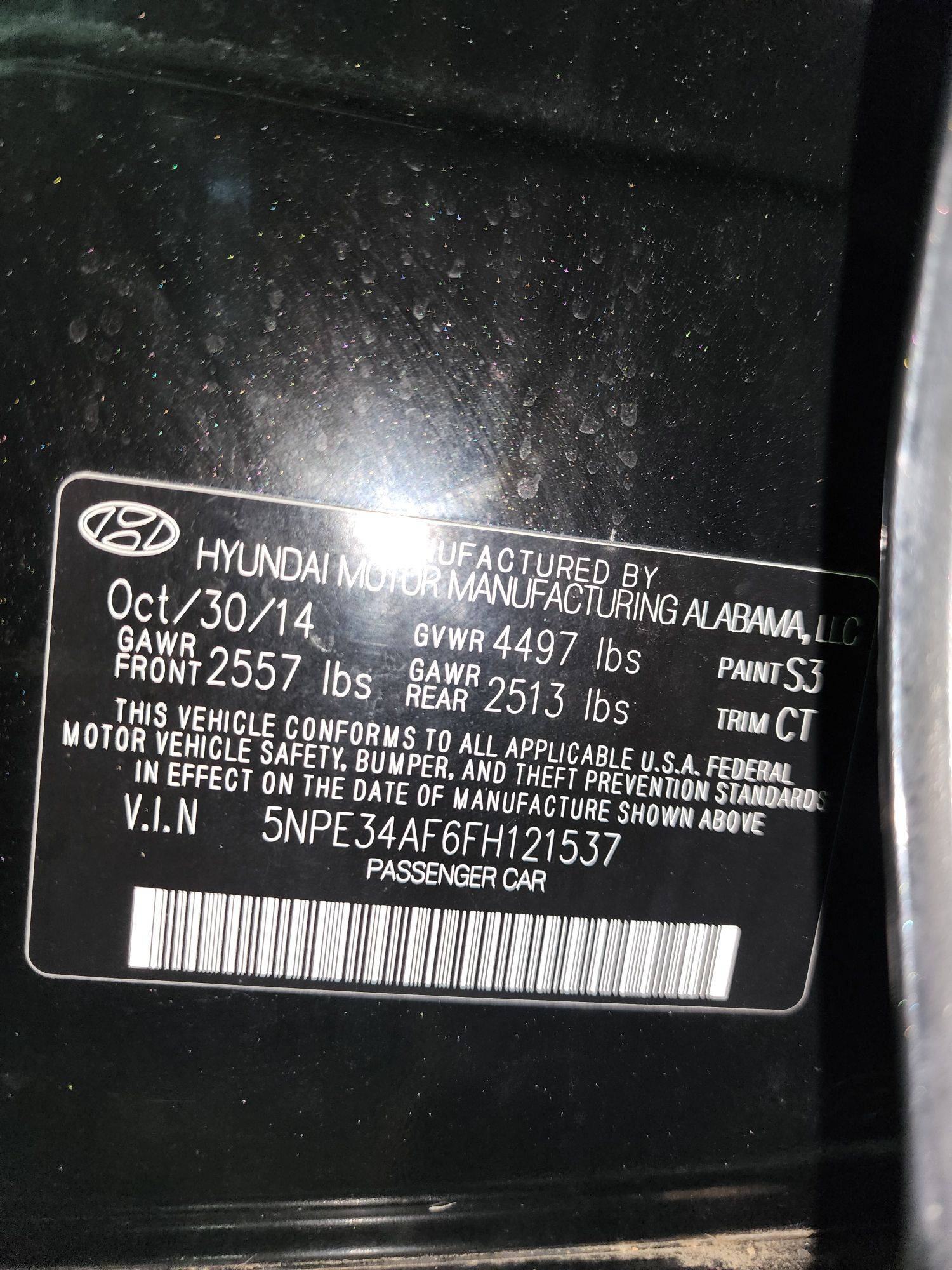 2015 HYUNDAI SONATA — 172114 Miles — Lot 121537 — Al Quoz - Marhaba Auctions Used Cars - Image 11