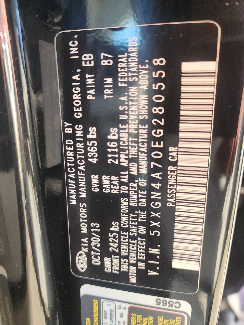 2014 KIA OPTIMA — 92431 Miles — Lot 39628414 - Marhaba Auctions Used Cars - Image 3