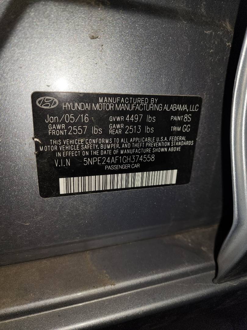 2016 HYUNDAI SONATA — 132758 Miles — Lot 36214214 - Marhaba Auctions Used Cars - Image 4