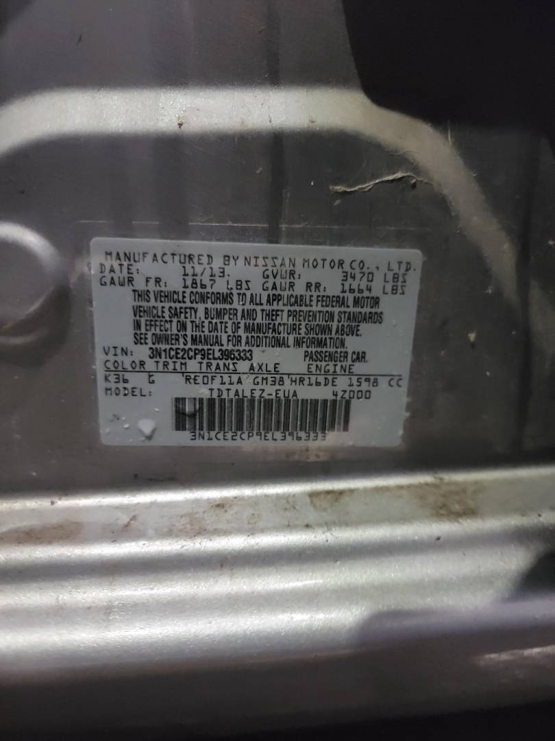 2014 NISSAN VERSA NOTE — 69761 Miles — Lot 40378808 — Main - Marhaba Auctions Used Cars - Image 10