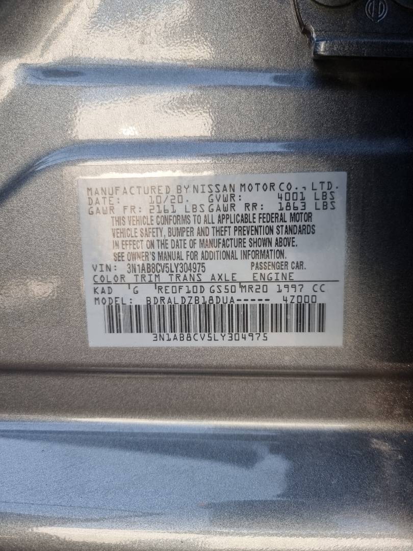 2020 NISSAN SENTRA — 43255 Miles — Lot 125487 — Ind. 12 - Marhaba Auctions Used Cars - Image 9