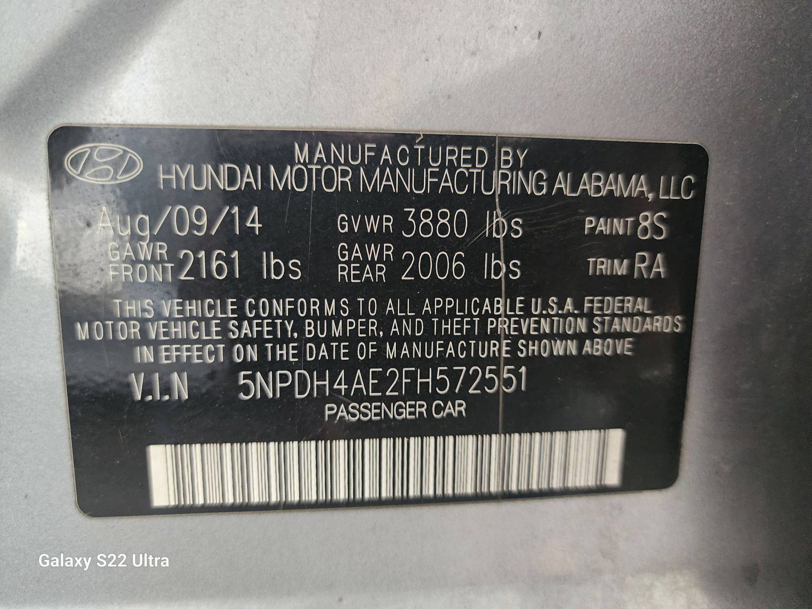 2015 HYUNDAI ELANTRA — 165519 Miles — Lot 38341324 - Marhaba Auctions Used Cars - Image 9