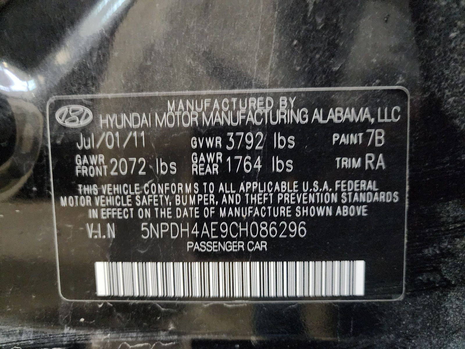 2012 HYUNDAI ELANTRA — 188758 Miles — Lot 68857534 — Al Quoz - Marhaba Auctions Used Cars - Image 10