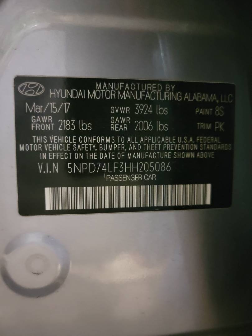 2017 HYUNDAI ELANTRA — 183385 Miles — Lot HH205086 — Main - Marhaba Auctions Used Cars - Image 9