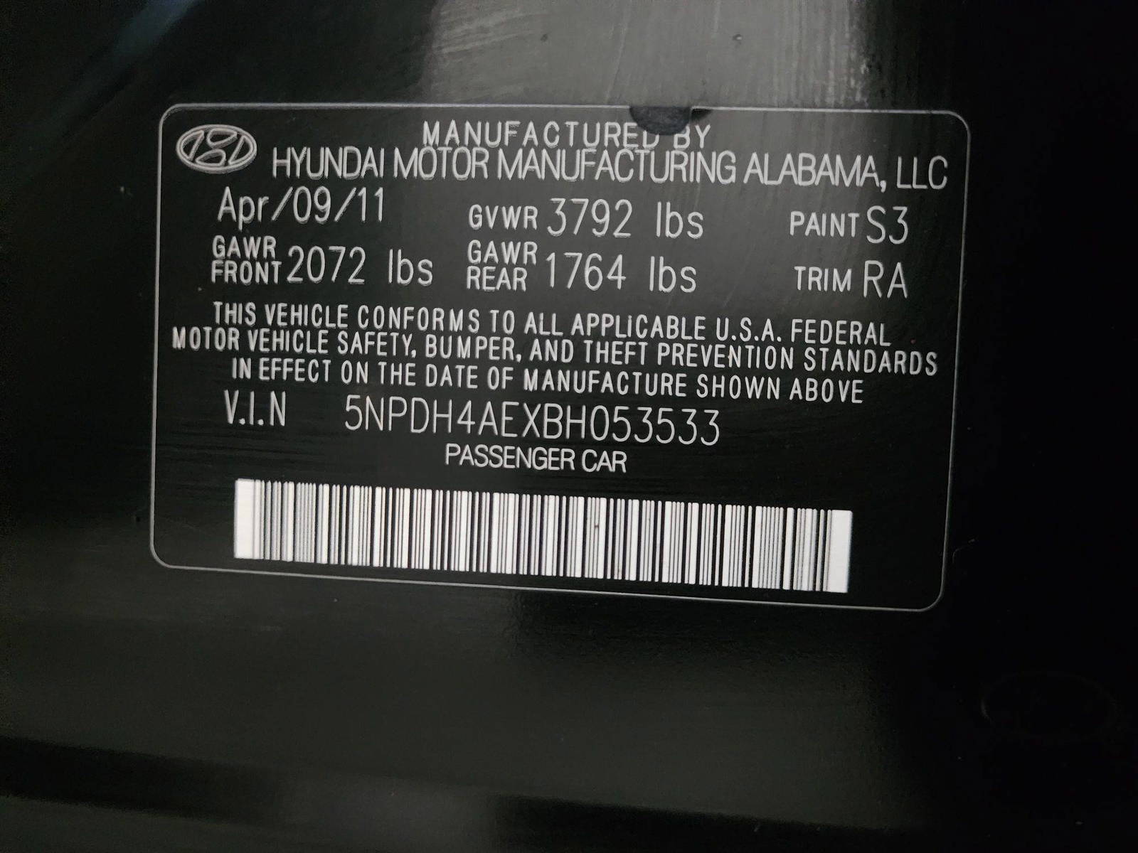 2011 HYUNDAI ELANTRA — 86526 Miles — Lot 53859054 — Al Quoz - Marhaba Auctions Used Cars - Image 11