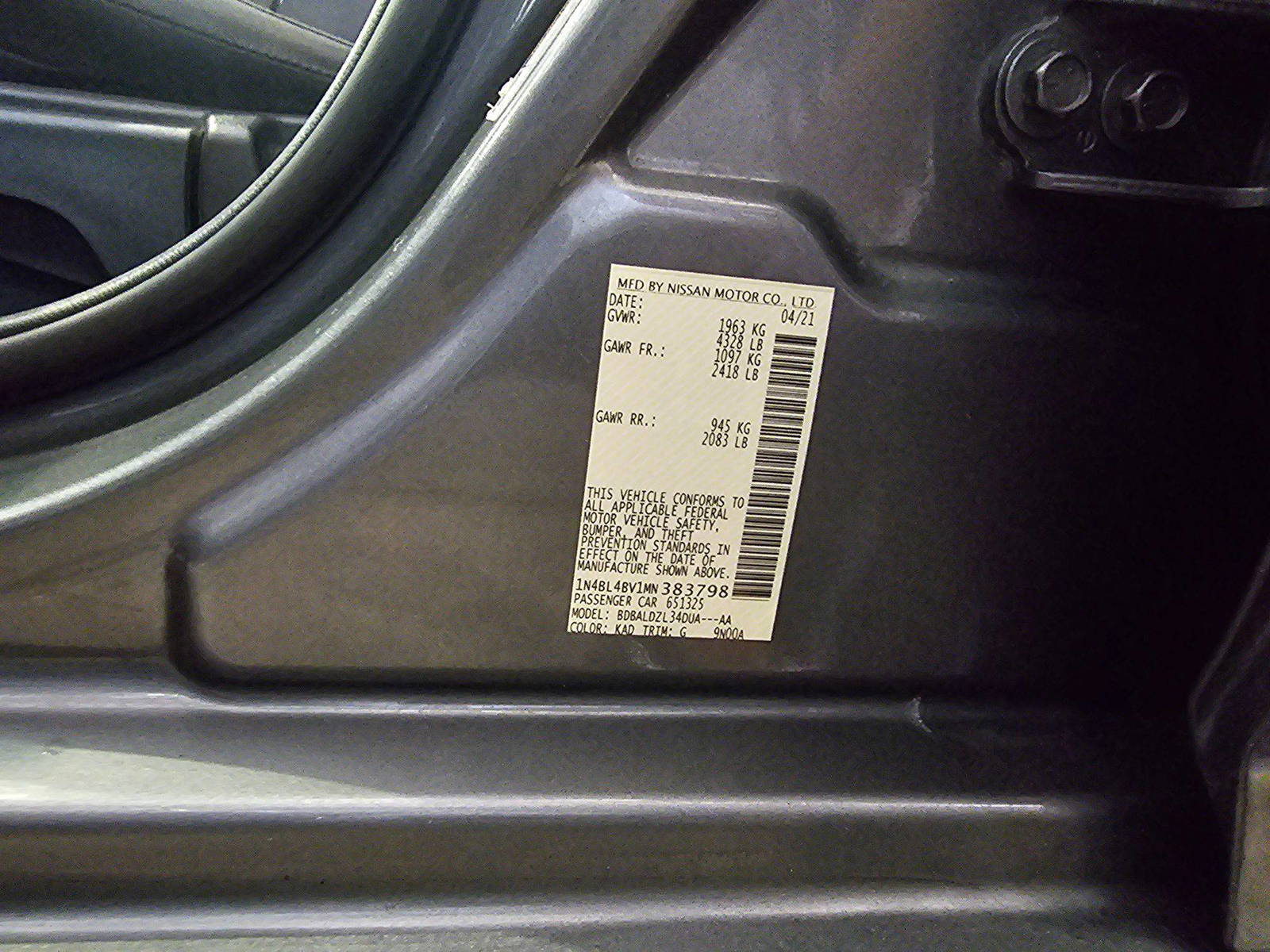 NISSAN ALTIMA 2021 - Marhaba Auction Used Cars - Image 10