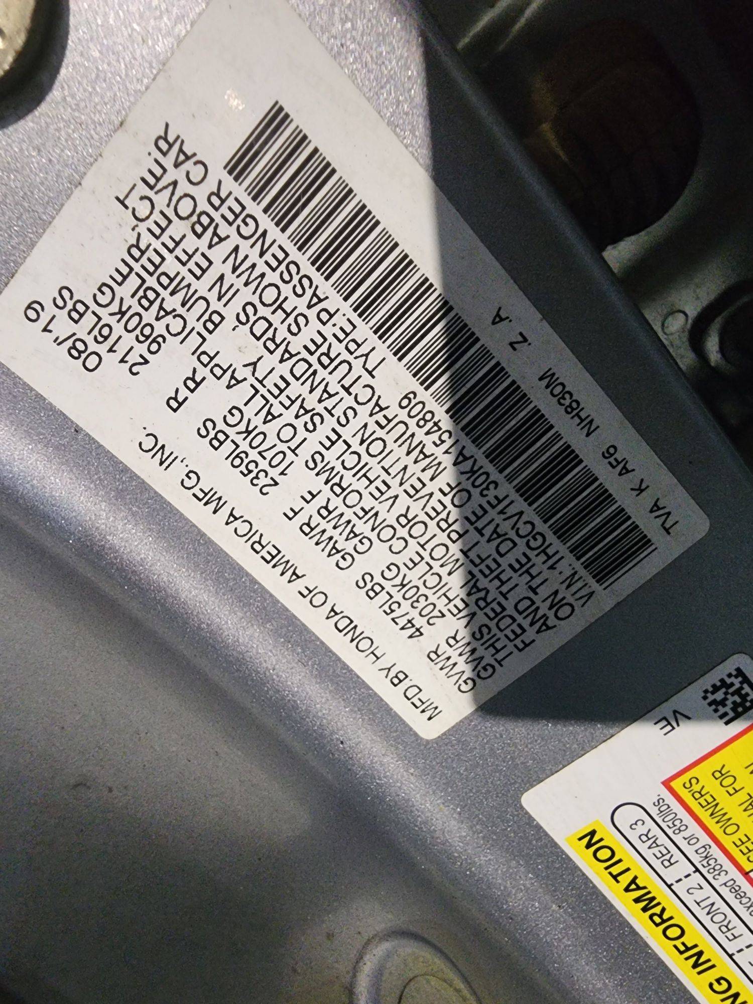 2019 HONDA ACCORD — 161797 Miles — Lot KA154809 — Souq - Marhaba Auctions Used Cars - Image 9