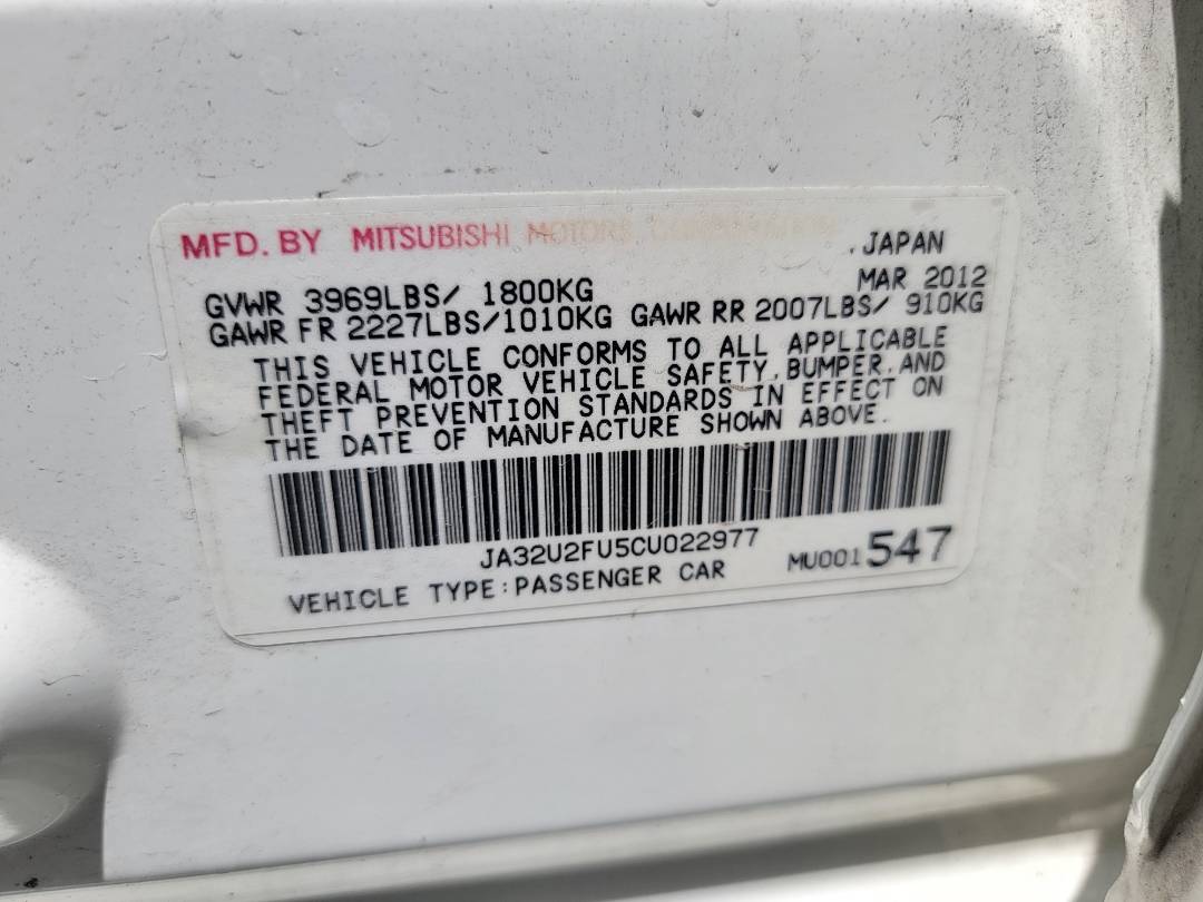 2012 MITSUBISHI LANCER — 123207 Miles — Lot 43731134 - Marhaba Auctions Used Cars - Image 8