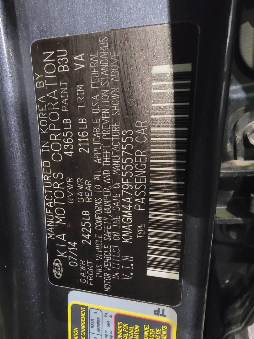 2015 KIA OPTIMA — 200087 Miles — Lot 70982133 - Marhaba Auctions Used Cars - Image 3