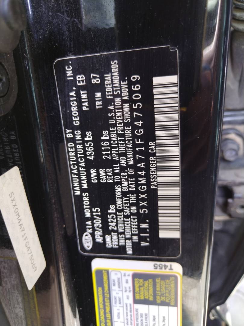 2015 KIA OPTIMA — 109399 Miles — Lot 62291763 - Marhaba Auctions Used Cars - Image 8
