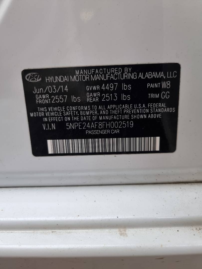 2015 HYUNDAI SONATA — 101105 Miles — Lot 214587 — Ind. 12 - Marhaba Auctions Used Cars - Image 8