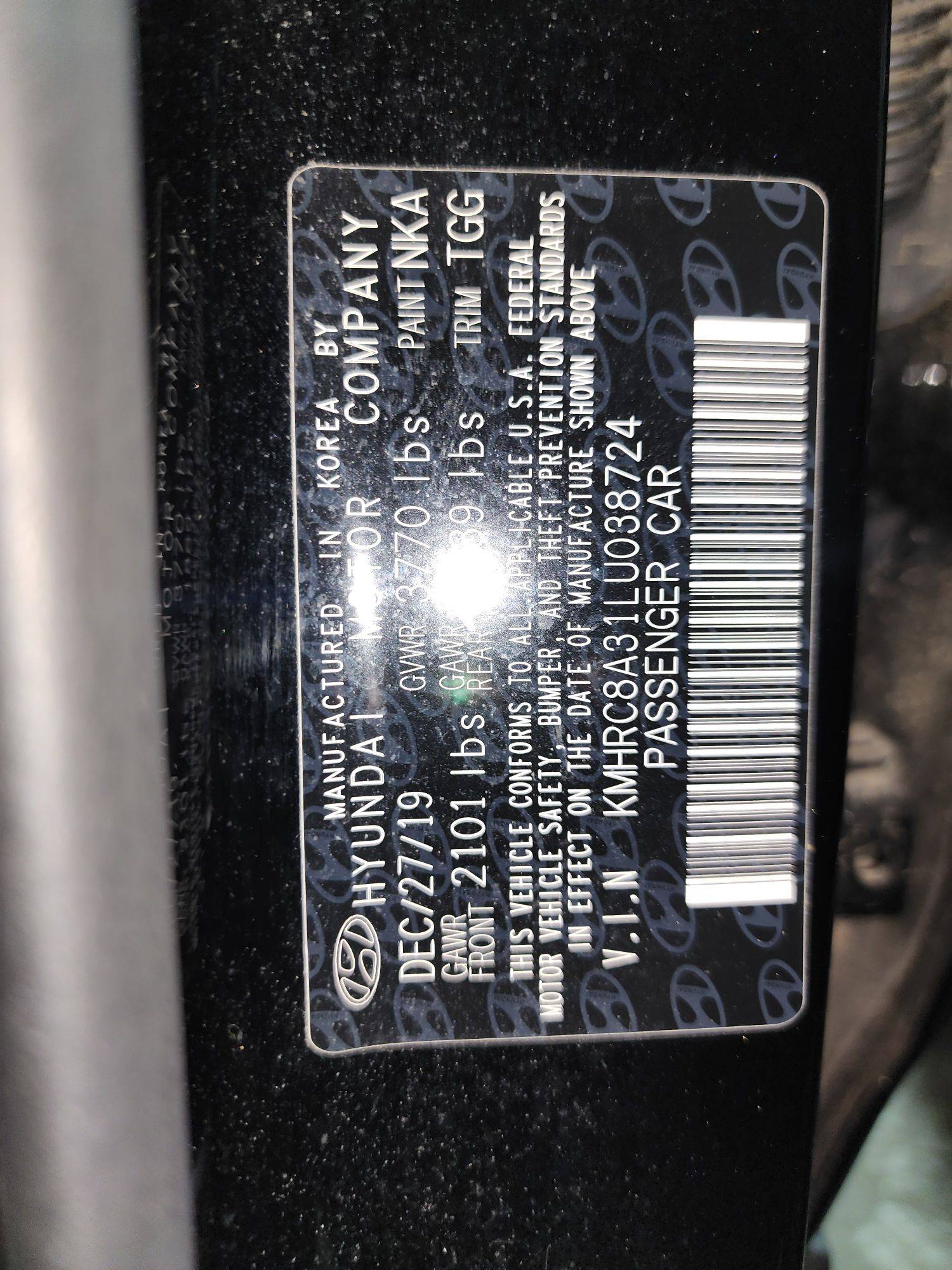 2020 HYUNDAI VENUE SEL — 124385 Miles — Lot 038724 — Main - Marhaba Auctions Used Cars - Image 10