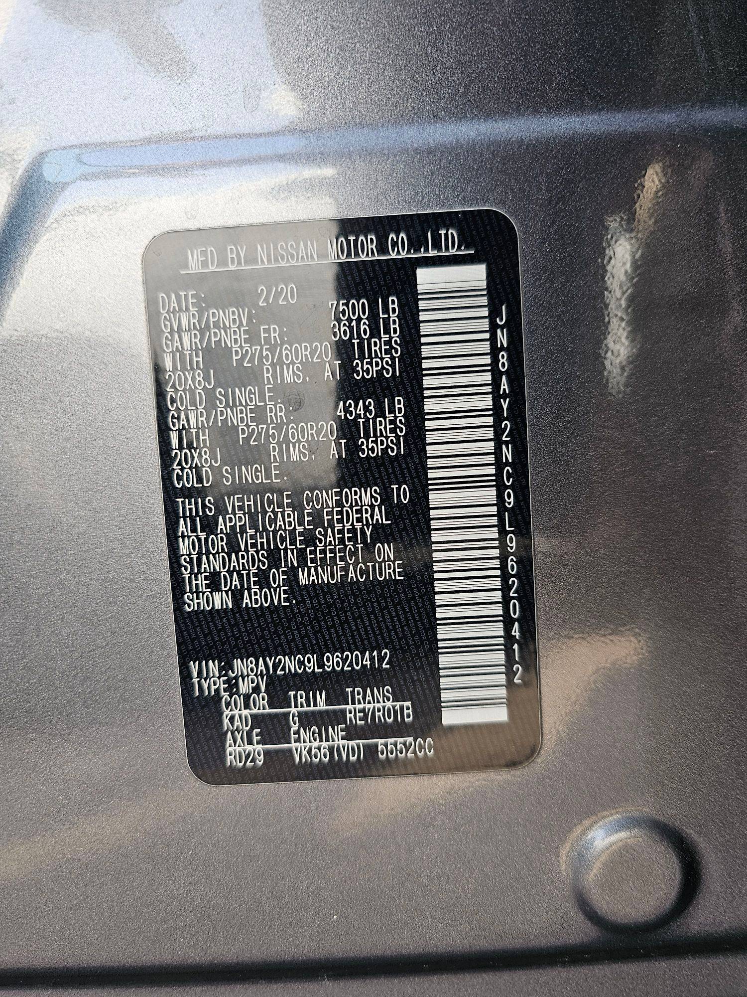 2020 NISSAN ARMADA — 93247 Miles — Lot C9L9620412 — Souq - Marhaba Auctions Used Cars - Image 11