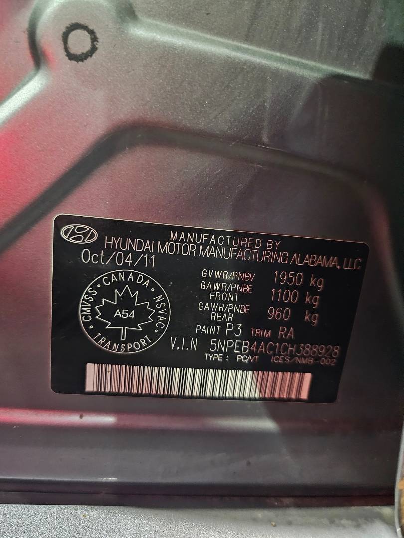 2012 HYUNDAI SONATA — 194211 KM — Lot C1CH388928 — Main - Marhaba Auctions Used Cars - Image 10