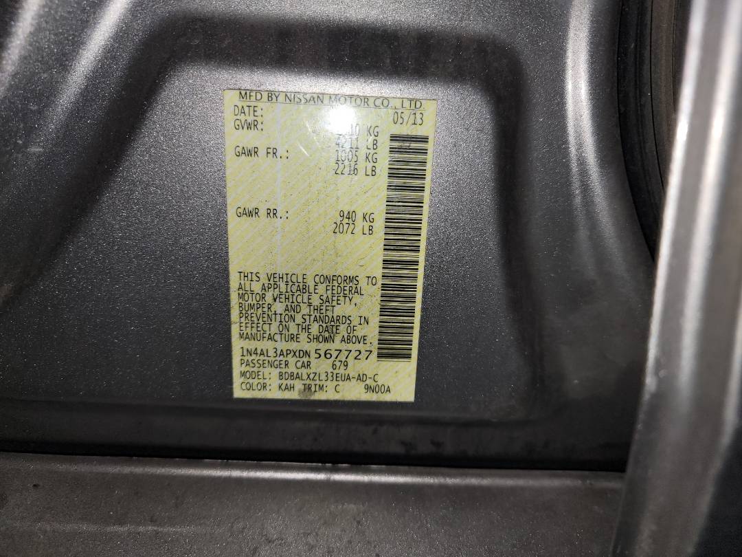 2013 NISSAN ALTIMA — 207593 Miles — Lot 71248543 - Marhaba Auctions Used Cars - Image 10