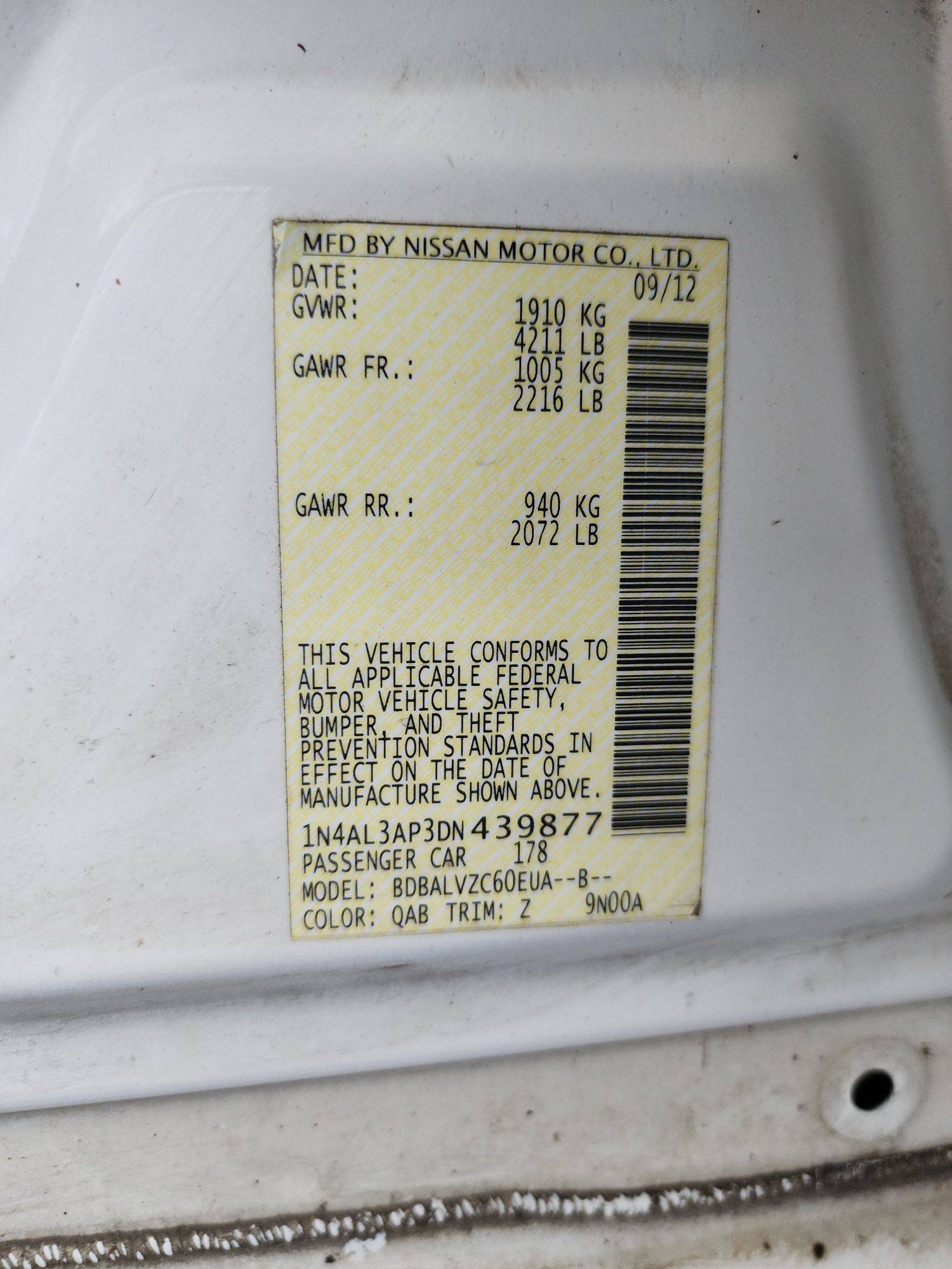 2013 NISSAN ALTIMA — 200582 Miles — Lot 39723540 — Main - Marhaba Auctions Used Cars - Image 10