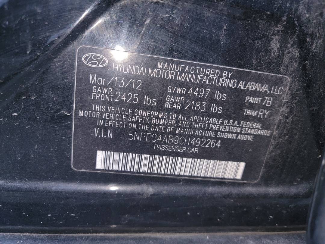 2012 HYUNDAI SONATA — 112228 Miles — Lot 80648583 - Marhaba Auctions Used Cars - Image 10