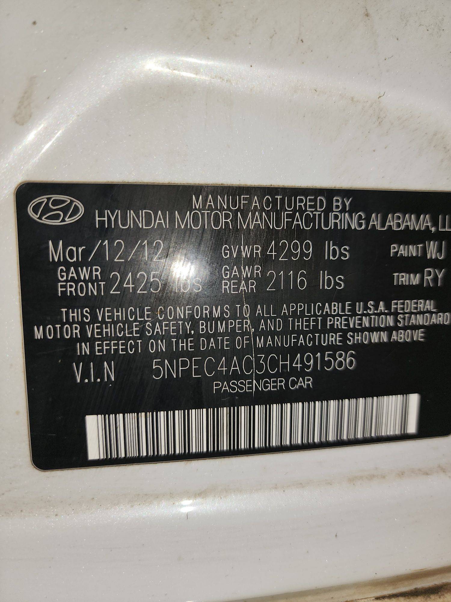 HYUNDAI SONATA 2012 - Marhaba Auction Used Cars - Image 11