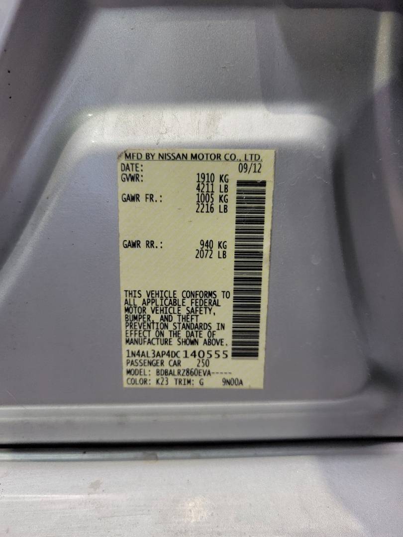2013 NISSAN ALTIMA — 119750 Miles — Lot DC140555 — Main - Marhaba Auctions Used Cars - Image 9