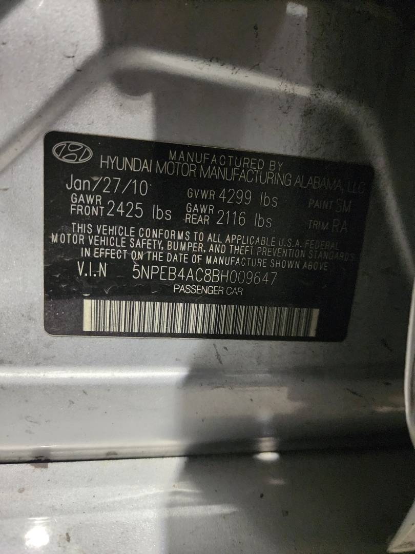 2011 HYUNDAI SONATA — 155822 Miles — Lot 38323760 - Marhaba Auctions Used Cars - Image 4