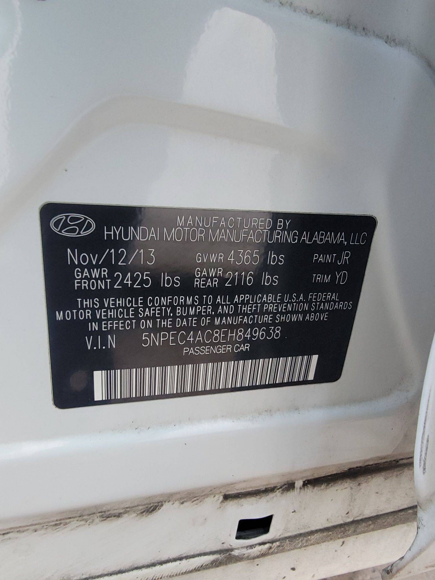 2014 HYUNDAI SONATA — 168014 Miles — Lot EH849638 — Main - Marhaba Auctions Used Cars - Image 10