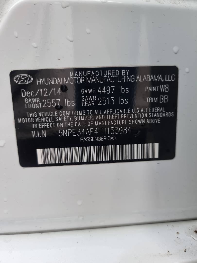 2015 HYUNDAI SONATA — 124295 Miles — Lot 153984 — Ind. 12 - Marhaba Auctions Used Cars - Image 9