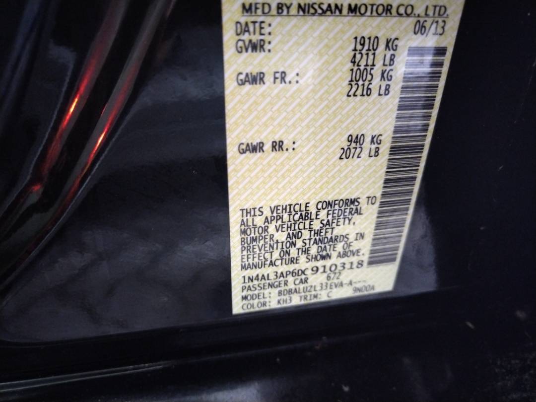 2013 NISSAN ALTIMA — 94402 Miles — Lot 37790341 - Marhaba Auctions Used Cars - Image 8