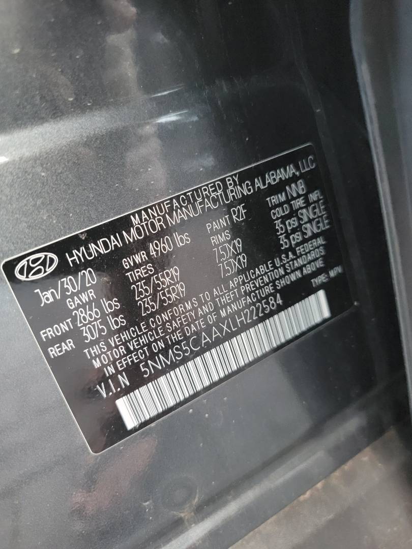 2020 HYUNDAI SANTA FE — 94163 Miles — Lot XLH222584 — Main - Marhaba Auctions Used Cars - Image 10