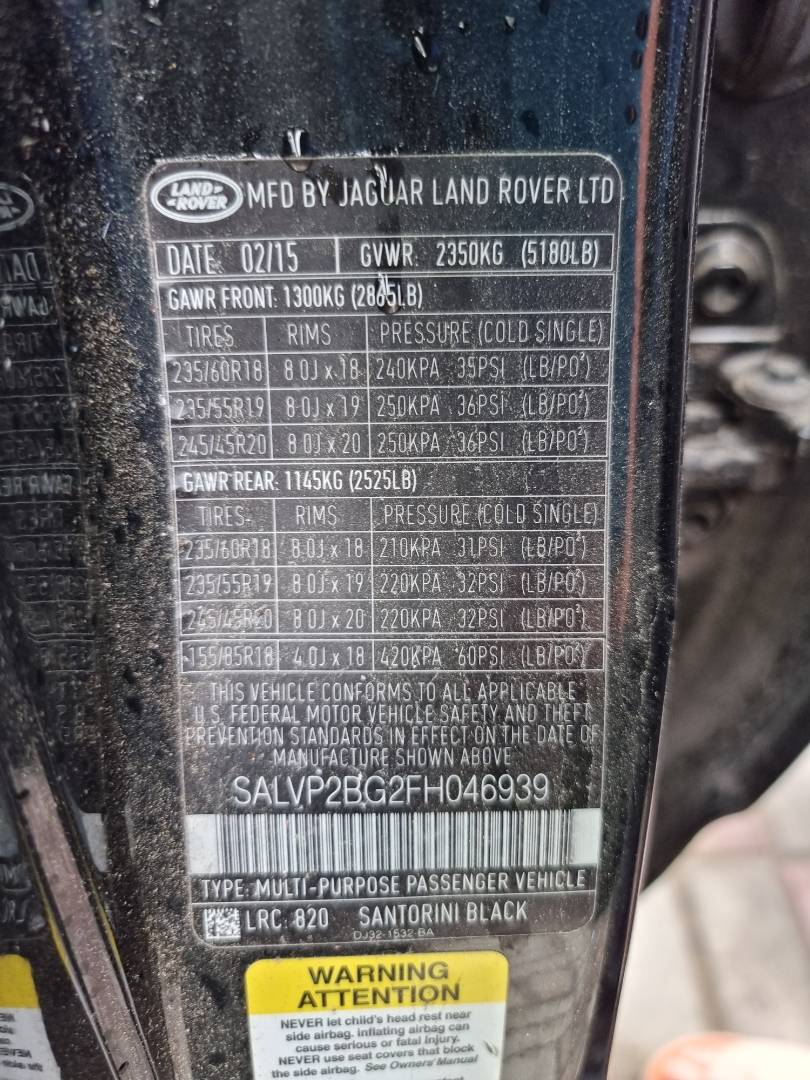 LAND ROVER RANGE ROVER EVOQUE 2015 - Marhaba Auction Used Cars - Image 9