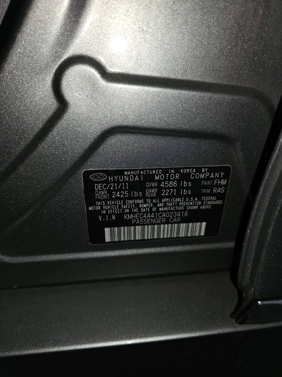 2012 HYUNDAI SONATA — 146051 Miles — Lot 43568945 - Marhaba Auctions Used Cars - Image 12