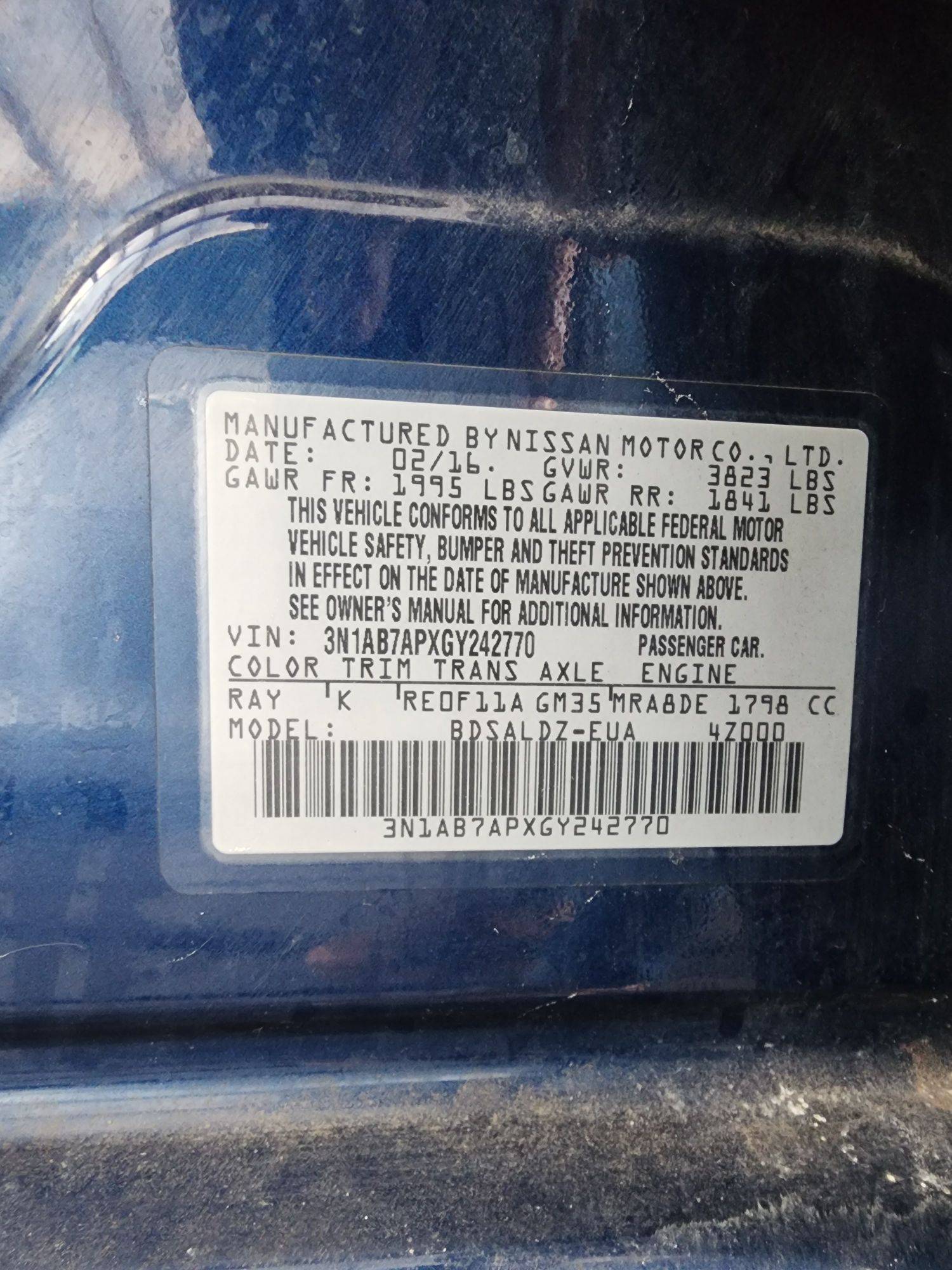 2016 NISSAN SENTRA — 113713 Miles — Lot 658326 — Souq - Marhaba Auctions Used Cars - Image 9