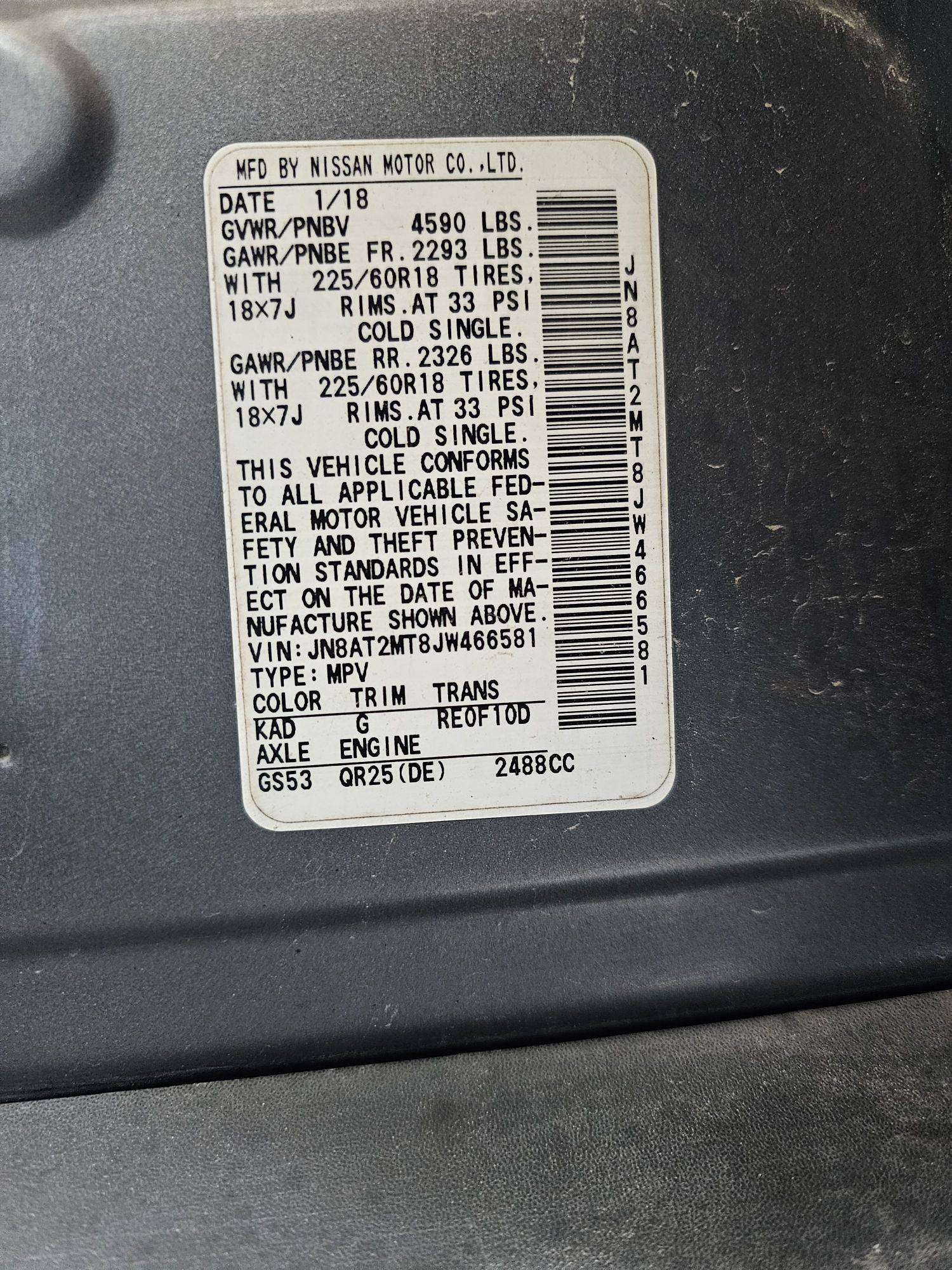 NISSAN ROGUE 2018 - Marhaba Auction Used Cars - Image 9