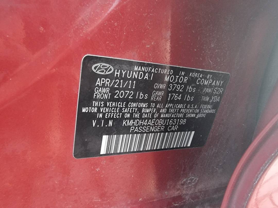 2011 HYUNDAI ELANTRA — 249673 Miles — Lot 163198 — Ind. 12 - Marhaba Auctions Used Cars - Image 10