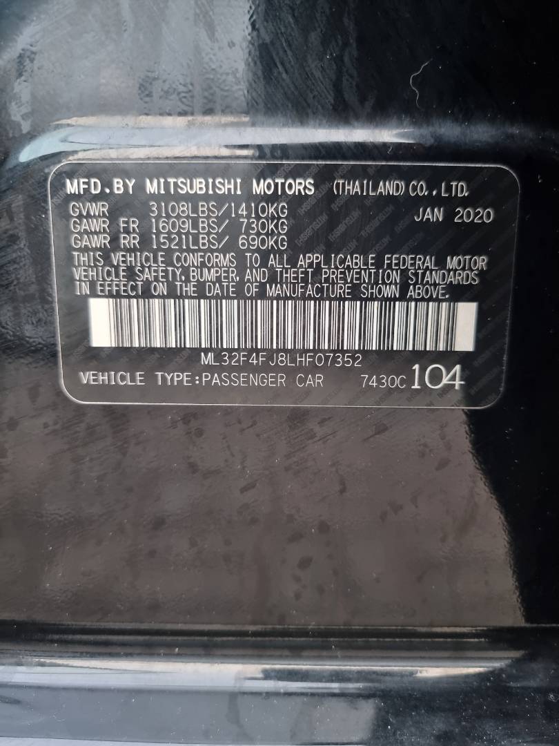 2020 MITSUBISHI MIRAGE — 71407 Miles — Lot 215487 — Ind. 12 - Marhaba Auctions Used Cars - Image 9
