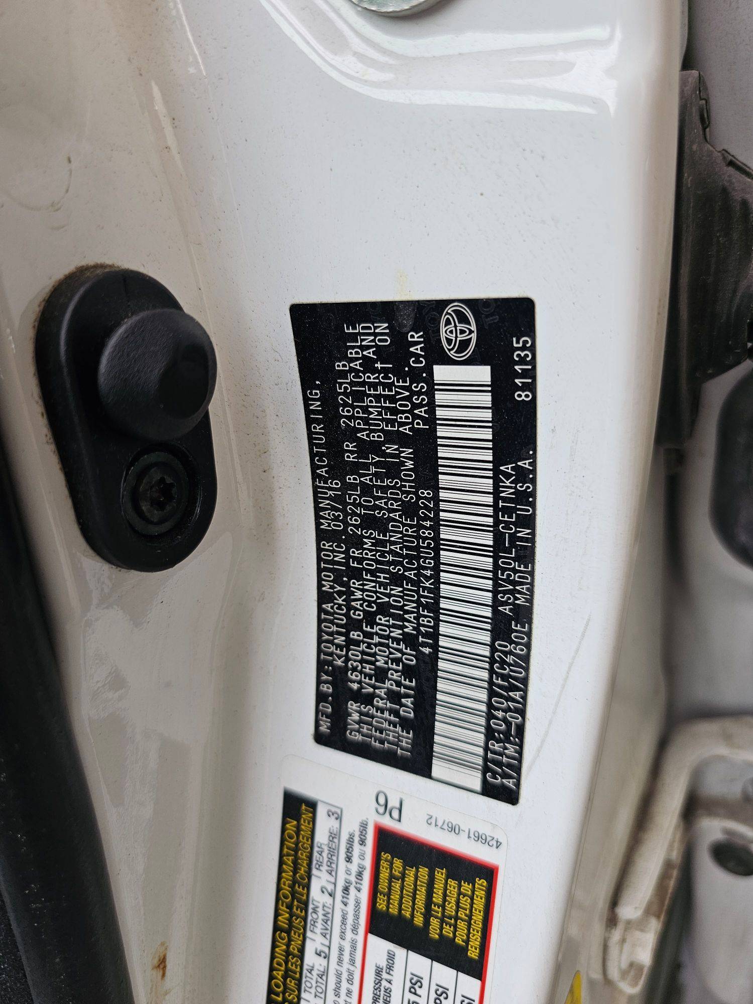 2016 TOYOTA CAMRY — 138103 Miles — Lot K4GU584228 — Souq - Marhaba Auctions Used Cars - Image 9