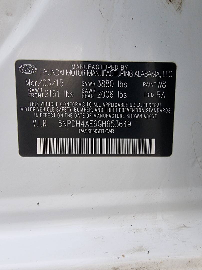 2016 HYUNDAI ELANTRA — 154379 Miles — Lot 124587 — Ind. 12 - Marhaba Auctions Used Cars - Image 9