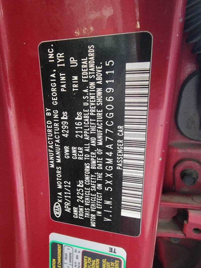 2012 KIA OPTIMA — 226514 Miles — Lot G069115 — Main - Marhaba Auctions Used Cars - Image 10