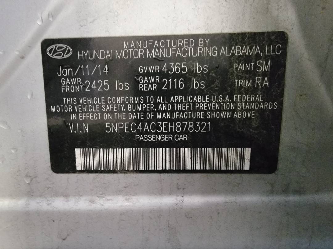 2014 HYUNDAI SONATA — 142306 Miles — Lot H878321 - Marhaba Auctions Used Cars - Image 7