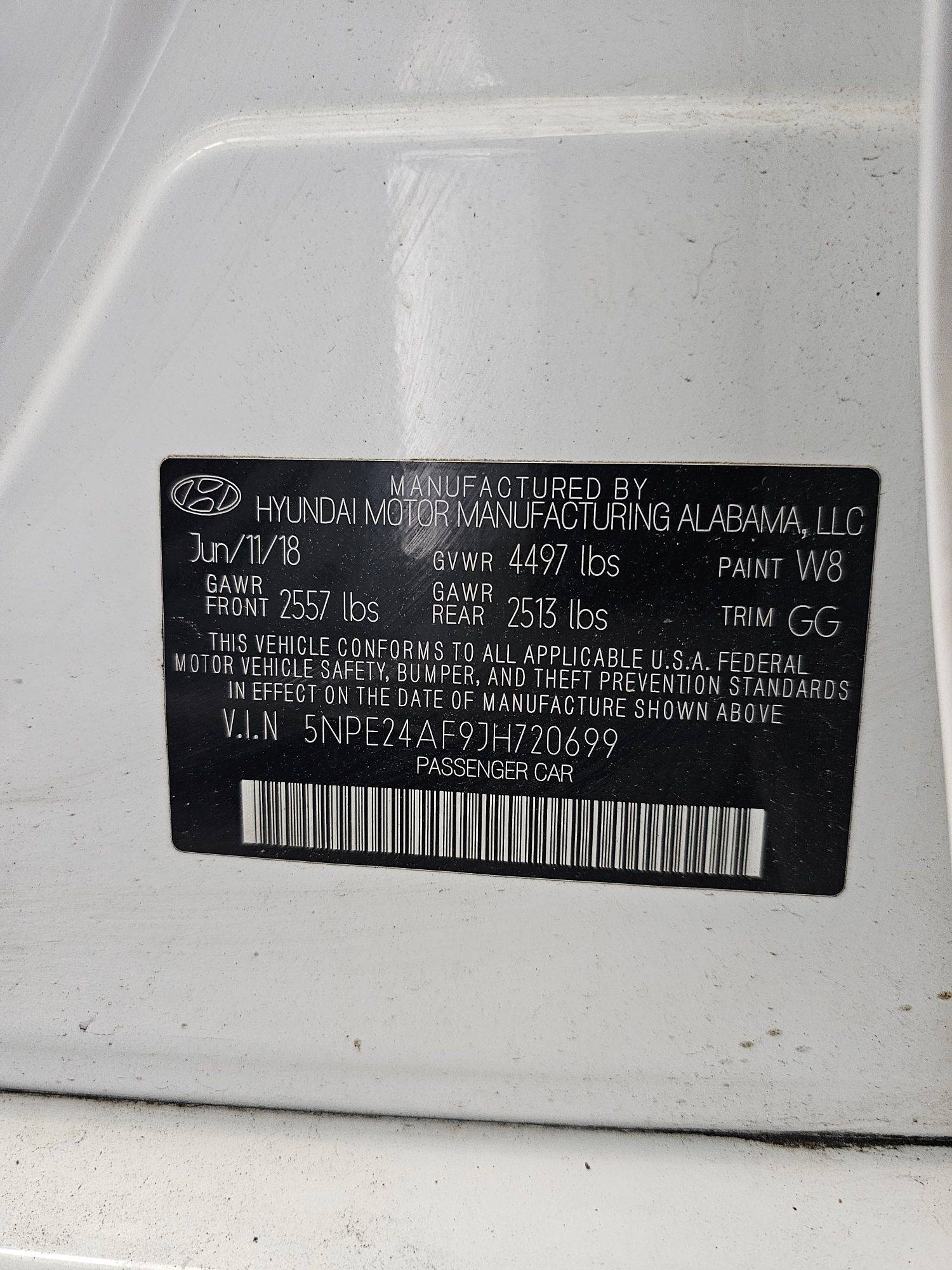 HYUNDAI SONATA 2018 - Marhaba Auction Used Cars - Image 9