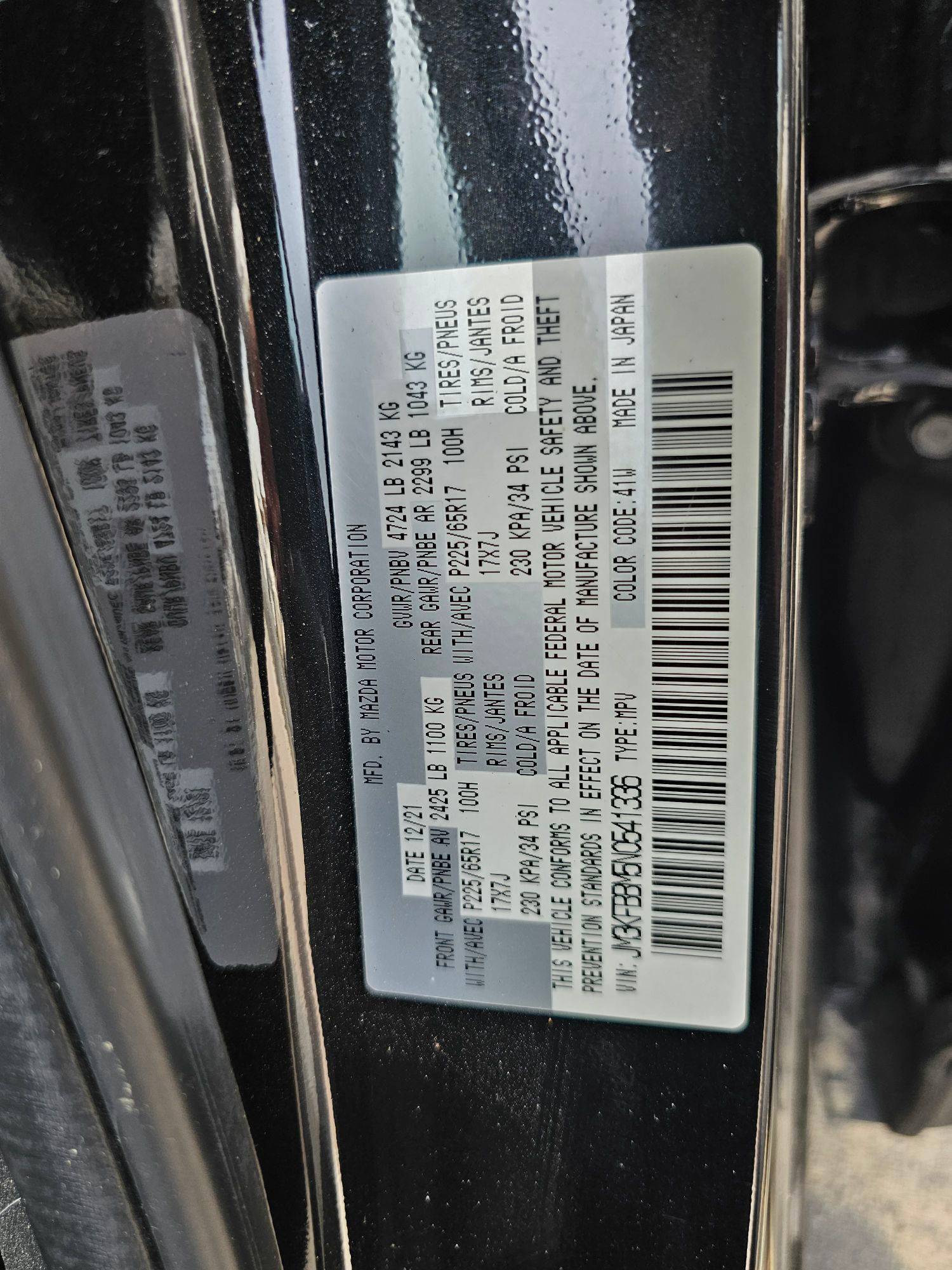 2022 MAZDA CX-5 — 35763 Miles — Lot 5N0541336 — Souq - Marhaba Auctions Used Cars - Image 9