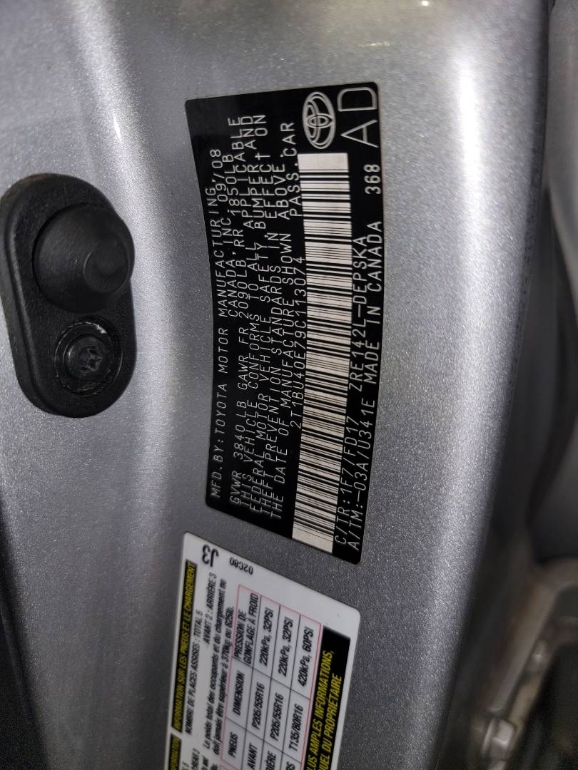 2009 TOYOTA COROLLA — 160437 Miles — Lot 76453083 - Marhaba Auctions Used Cars - Image 11