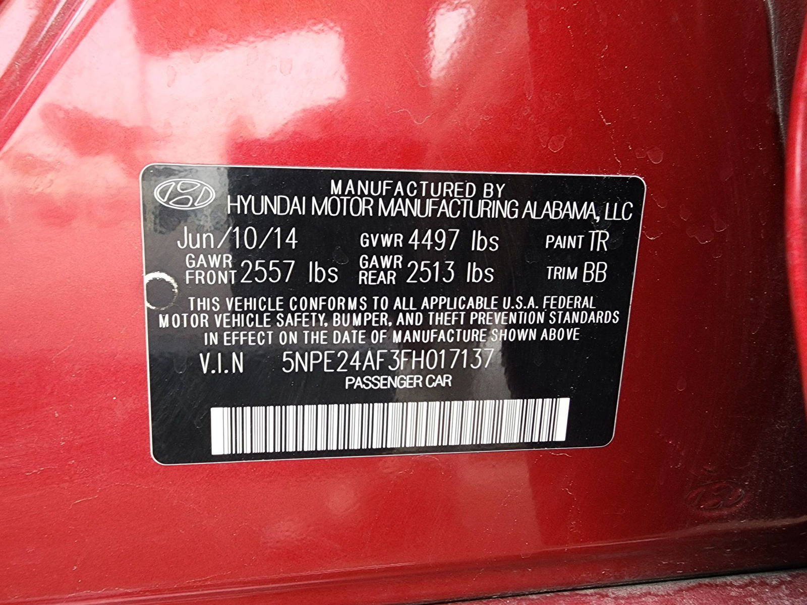 2015 HYUNDAI SONATA — 168704 Miles — Lot 45270994 — Souq - Marhaba Auctions Used Cars - Image 9