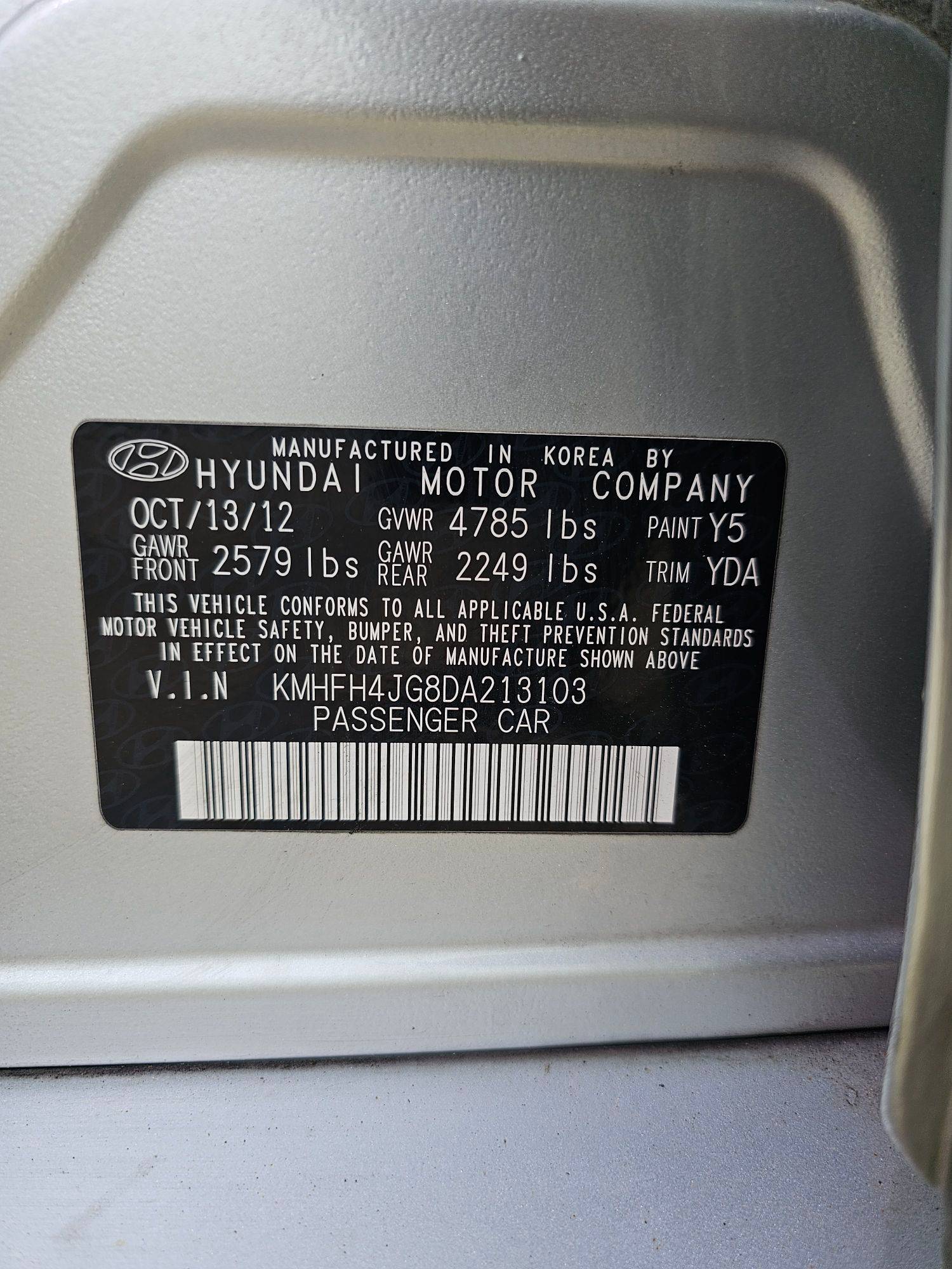 2013 HYUNDAI AZERA — 173515 Miles — Lot G8DA213103 — Souq - Marhaba Auctions Used Cars - Image 10