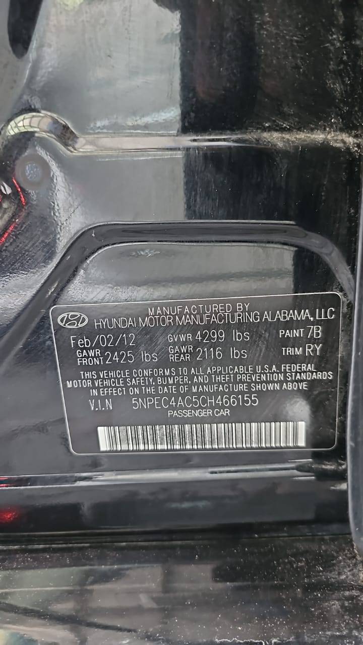 2012 HYUNDAI SONATA — 189904 Miles — Lot AC5CH466155 — Souq - Marhaba Auctions Used Cars - Image 6