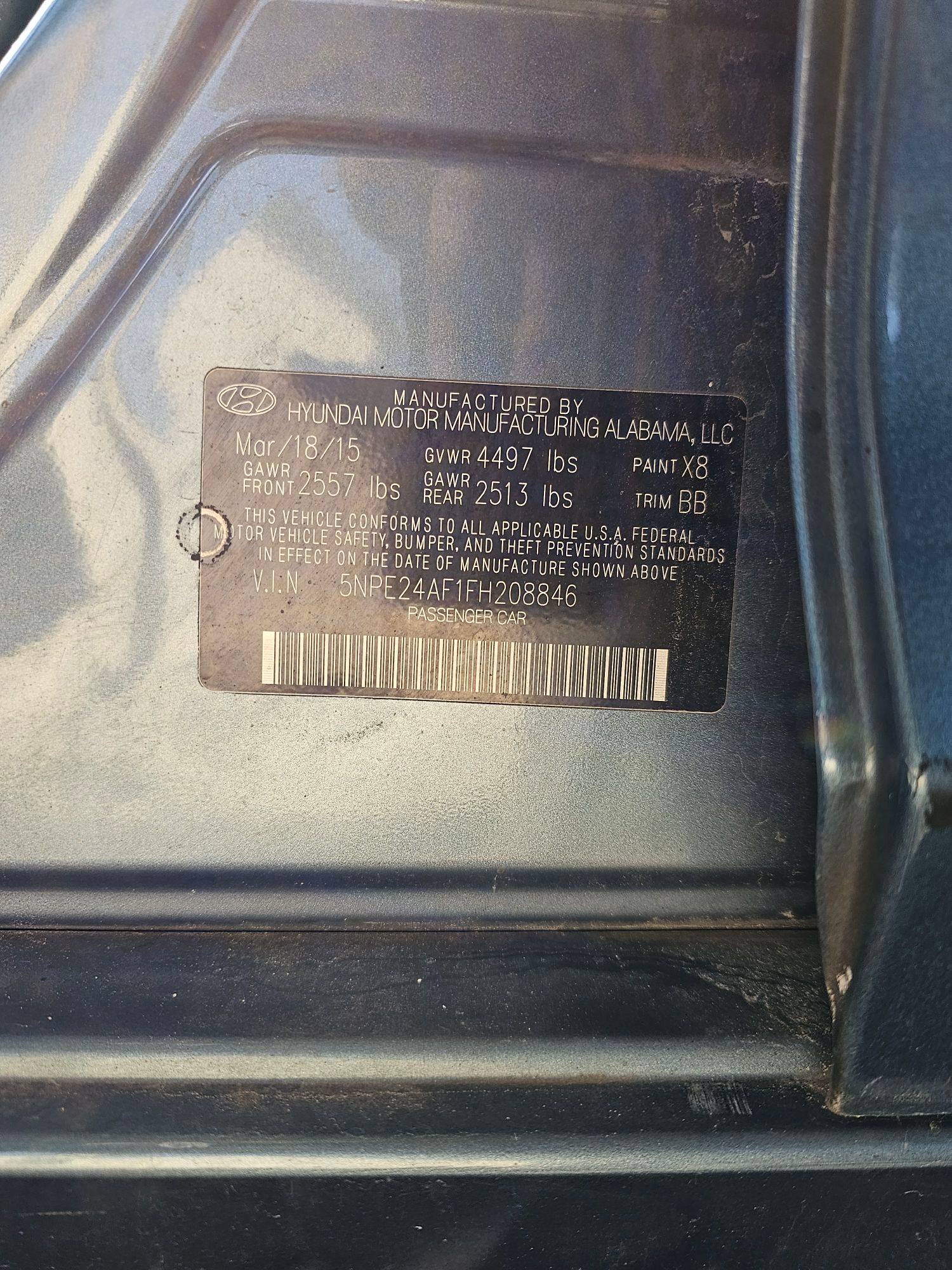 HYUNDAI SONATA 2015 - Marhaba Auction Used Cars - Image 9