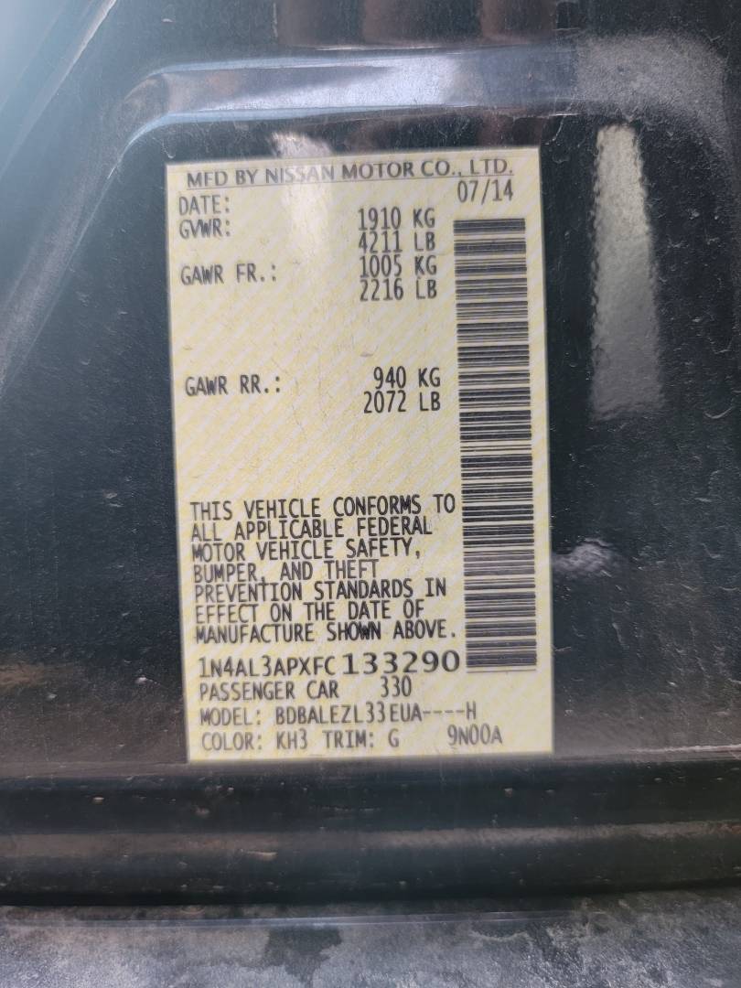 2015 NISSAN ALTIMA — 119084 Miles — Lot C133290 - Marhaba Auctions Used Cars - Image 9