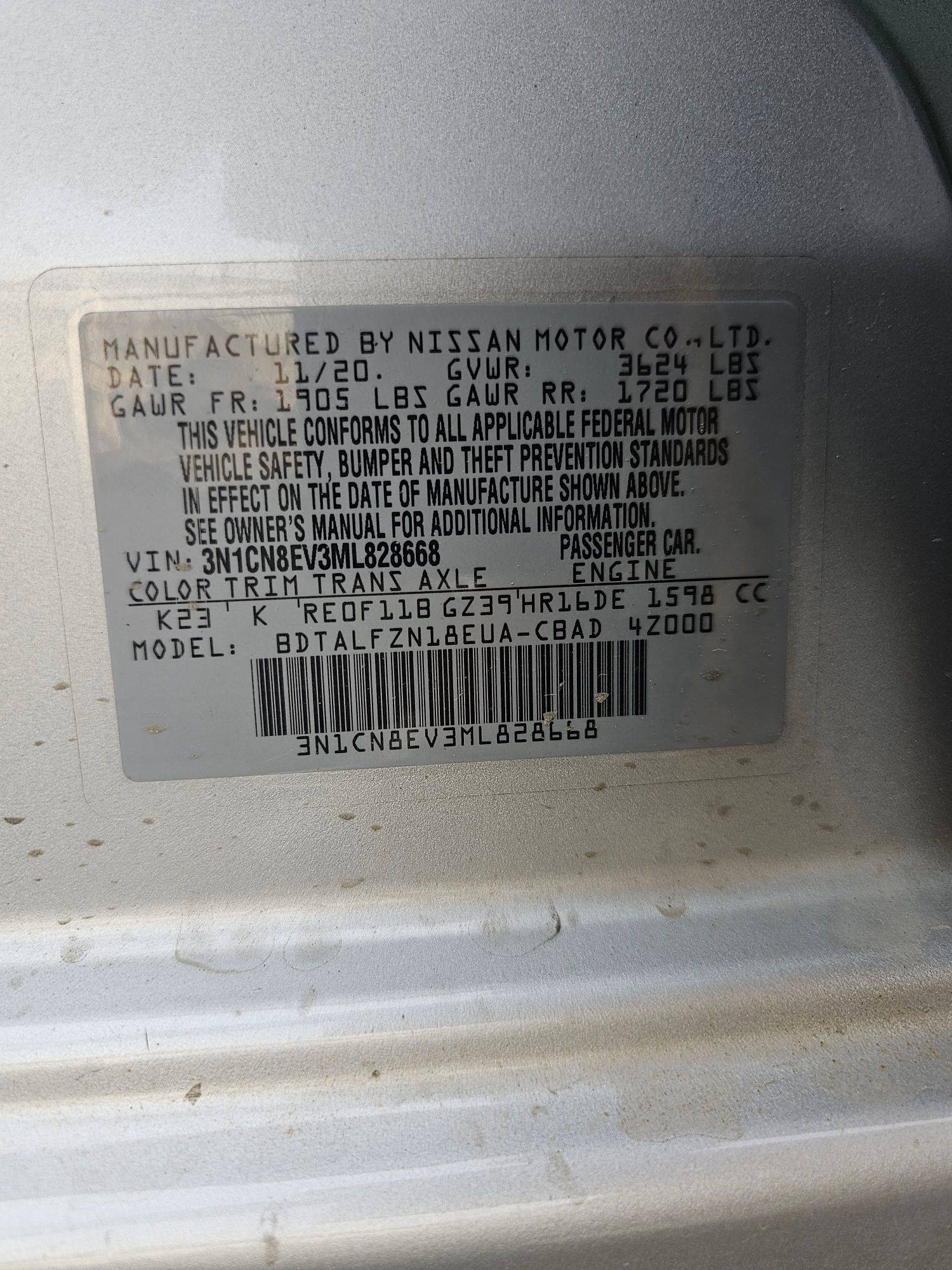 2021 NISSAN VERSA — 126447 Miles — Lot EV3ML828668 — Souq - Marhaba Auctions Used Cars - Image 9