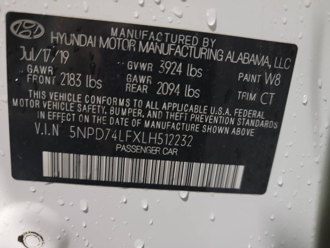 2020 HYUNDAI ELANTRA — 123907 Miles — Lot H512232 - Marhaba Auctions Used Cars - Image 6