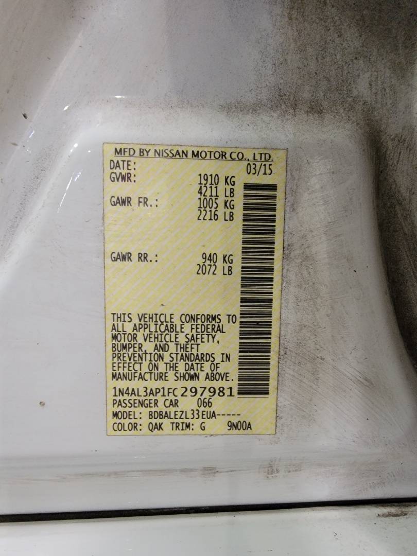 2015 NISSAN ALTIMA — 273536 Miles — Lot 38535364 — Main - Marhaba Auctions Used Cars - Image 10