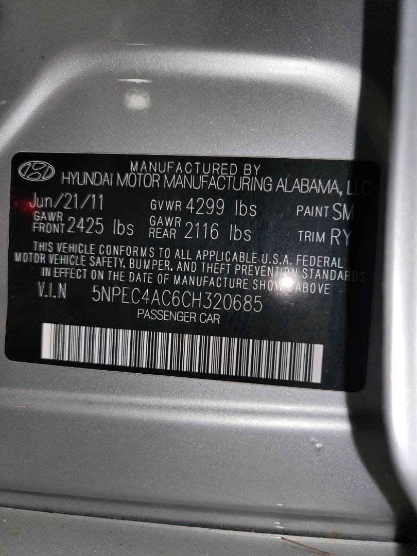 2012 HYUNDAI SONATA — 152346 Miles — Lot 41056854 - Marhaba Auctions Used Cars - Image 12